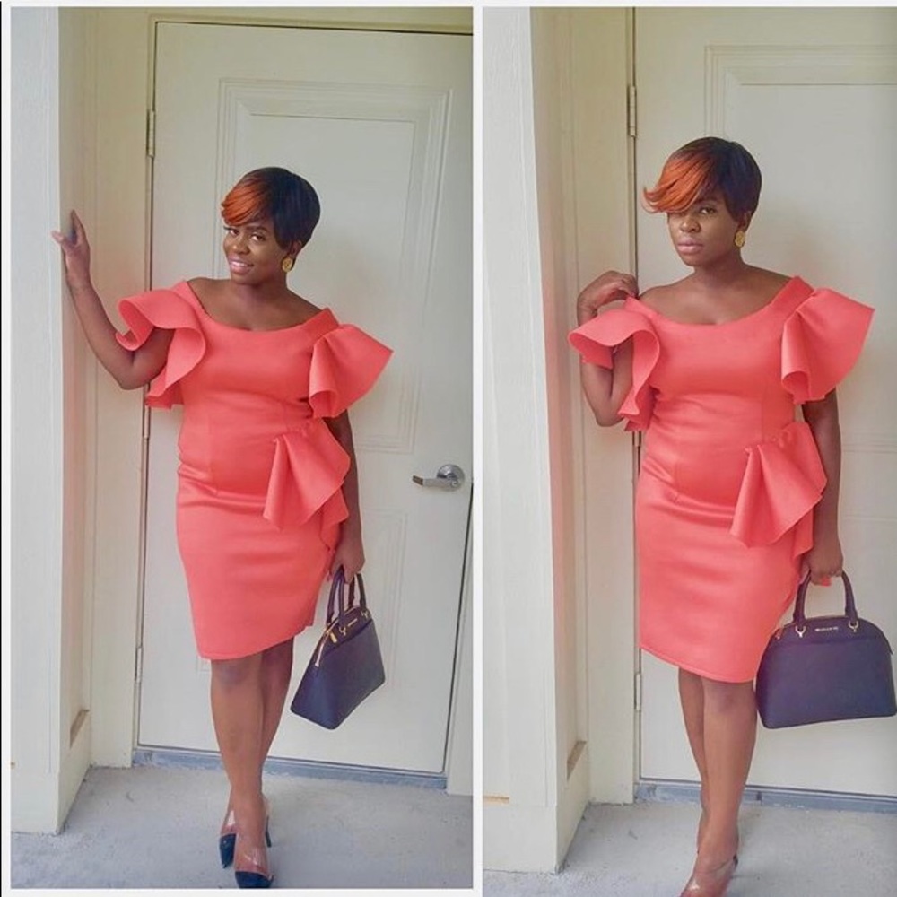 Ruffles Neoprene Supreme Scuba dress